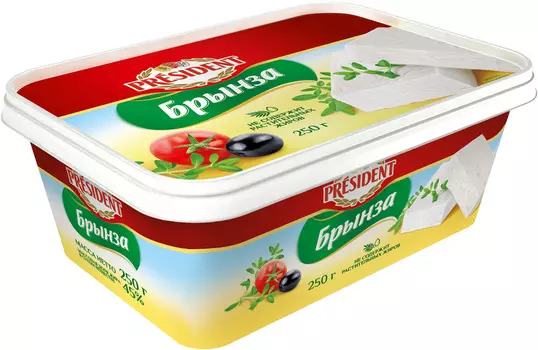 БЗМЖ Сыр President Брынза 48% 250г Сербия
