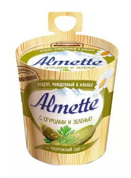БЗМЖ Сыр творож Almette с огурцами и зеленью 60% 150г Россия