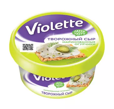 БЗМЖ Сыр творож Violette 70% огур/зел 140г Россия