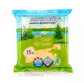 БЗМЖ Сыр Тысяча Озёр Легкий 15% 240г Россия