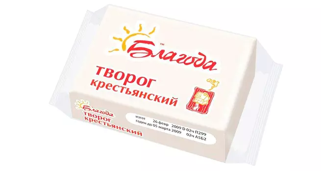 БЗМЖ Творог Благода Крестьянский 12% 180г