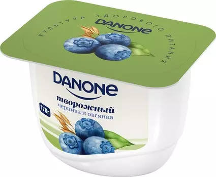 БЗМЖ Творог Данон черника/овес 170г