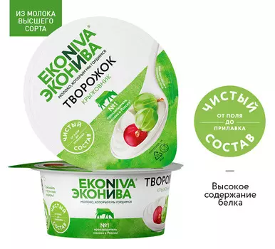 БЗМЖ Творог мягкий Эконива крыжовник 5% 125г пл/ст