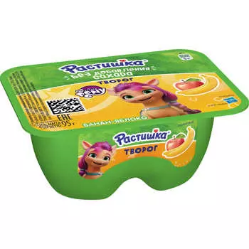 БЗМЖ Творог Растишка банан/яблоко3,5% 95г