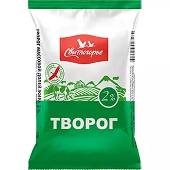 БЗМЖ Творог Свитлогорье 2% 180г