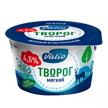 БЗМЖ Творог мягкий Valio 4,5% 180г