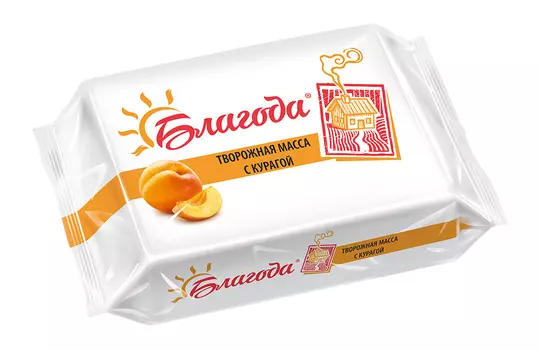 БЗМЖ Творожная масса Благода курага 180г