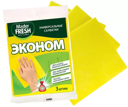 Cалфетки д/уборки Master Fresh Эко универсальные (30х34см) 3шт