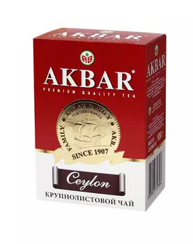 Чай черный Akbar Ceylon крупнолистовой 100г