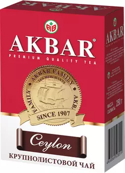 Чай черный Akbar Ceylon крупнолистовой 250г