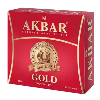 Чай черный Akbar Gold 100пак
