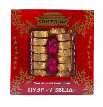Чай черный Конфуций Pu-er семь звезд крупнолистовой 100г