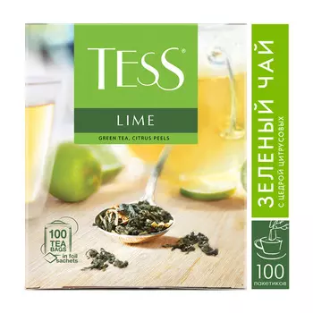 Чай зеленый Tess Lime 100пак