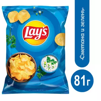 Чипсы картофельные Lay's Сметана-Зелень 81г