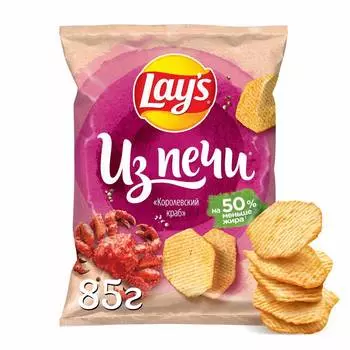 Чипсы картофельные Lays со вкусом Королевский краб 85г