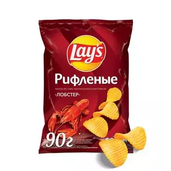 Чипсы картофельные Lays Рифленые Лобстер 90г