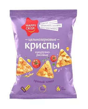 Чипсы кукурузно-рисовые HAPPY CRISP Пряный томат 50г