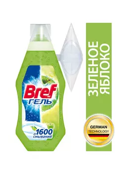 Туалетный блок д/унитаза Bref гель зеленое яблоко 360мл
