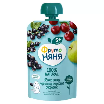 Десерт ФрутоНяня яблоко/вишня/рябина/черная смородина с 5мес 90г д/п