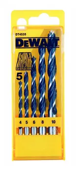 DeWalt Набор сверл по дереву 5шт. (4, 5, 6, 8, 10)