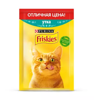 Friskies (Фрискис). Корм консервированный полнорационный для взрослых кошек, с уткой в подливе 50г