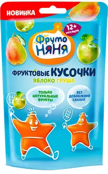 Фруктовые кусочки ФрутоНяня из яблок и груши 15г