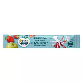 Фруктовые кусочки Фрутоняня осьминожки из яблок и клубники с 12 мес 16г