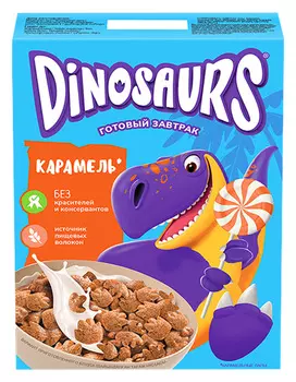 Готовый завтрак Kellogg's Dinosaurs карамельные лапы 220г