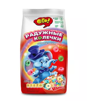 Готовый завтрак ОГО! Радужные колечки 225г