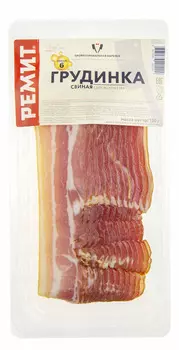 Грудинка свиная с/к Ремит 150г нарезка в/у