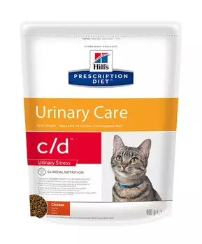 Hill`s Prescription Diet c/d Urinary Care 400 г сухой корм для кошек для лечения и профилактики мочекаменной болезни кур