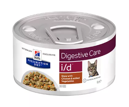 Hill`s Prescription Diet i/d Digestive Care 82 г консервы для кошек с расстройствами пищеварения рагу курица и овощи 1х2