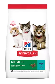 Hill`s Science Plan Kitten 300 г сухой корм для котят для поддержания здорового развития тунец 1х6