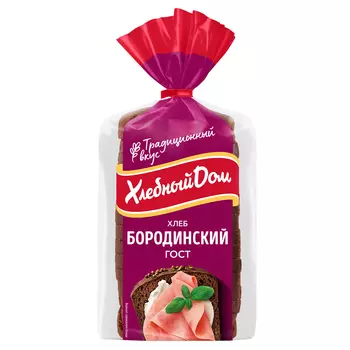 Хлеб Бородинский в нарезке 400г Хлебный Дом