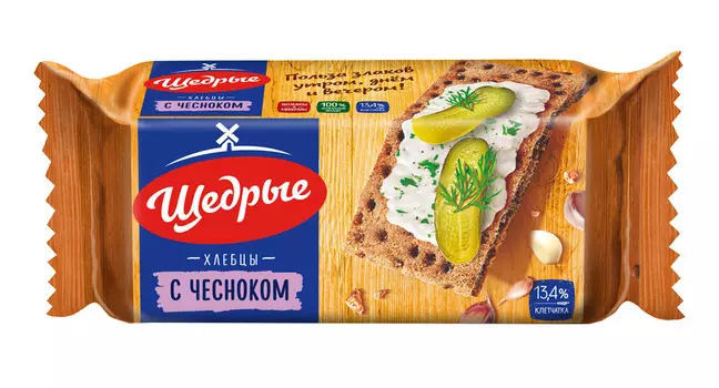 Хлебцы Щедрые ржаные с чесноком 100г