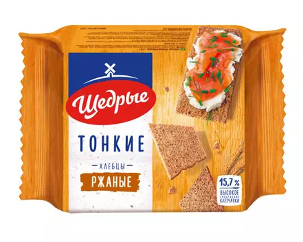 Хлебцы Щедрые тонкие ржаные 170г