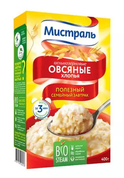 Хлопья Мистраль овсяные 400г