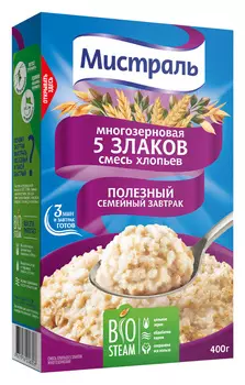 Хлопья Мистраль смесь 5 злаков 400г