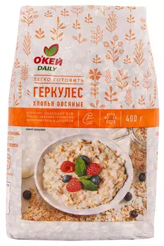 Хлопья Геркулес ТЧН! / ОКЕЙ DAILY овсяные 400г