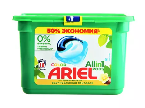 Капсулы д/стирки Ariel Масло Ши 18шт
