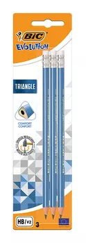 Карандаши evolution triangle с ластиком 3шт
