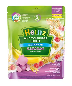 Каша Heinz Лакомая многозерновая банан/малина 170г