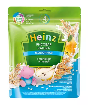 Кашка Heinz мол. рисовая с грушей пауч 200г