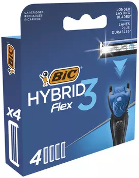 Кассеты д/станка мужские Bic Flex3 4шт