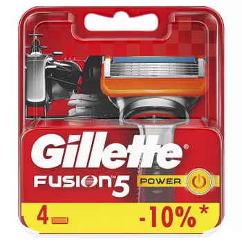 Кассеты д/станка мужские Gillette Fusion Power 4шт