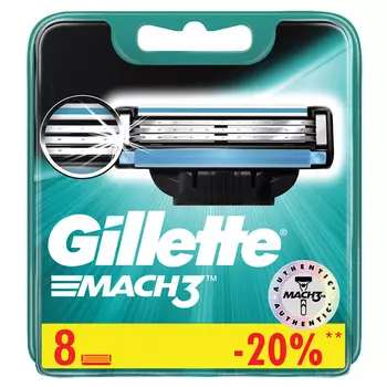 Кассеты д/станка мужские Gillette Mach3 8шт