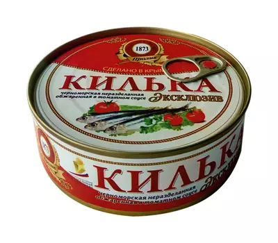 Килька черноморская неразделанная обжаренная в т/с Эксклюзив 240г