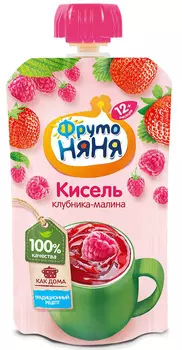 Кисель ФрутоНяня клубника/малина 130г