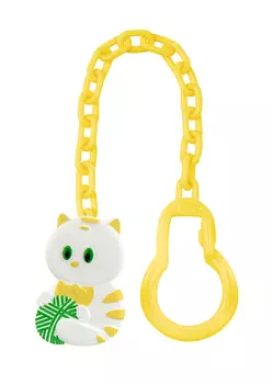 Клипса Lubby д/соски-пустышки Котенок от 0 мес полипропилен на цепочке арт15814
