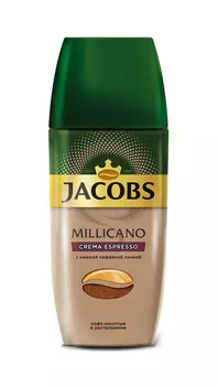 Кофе Jacobs Millicano Crema Espresso растворимый c добавлением молотого 95г ст/б